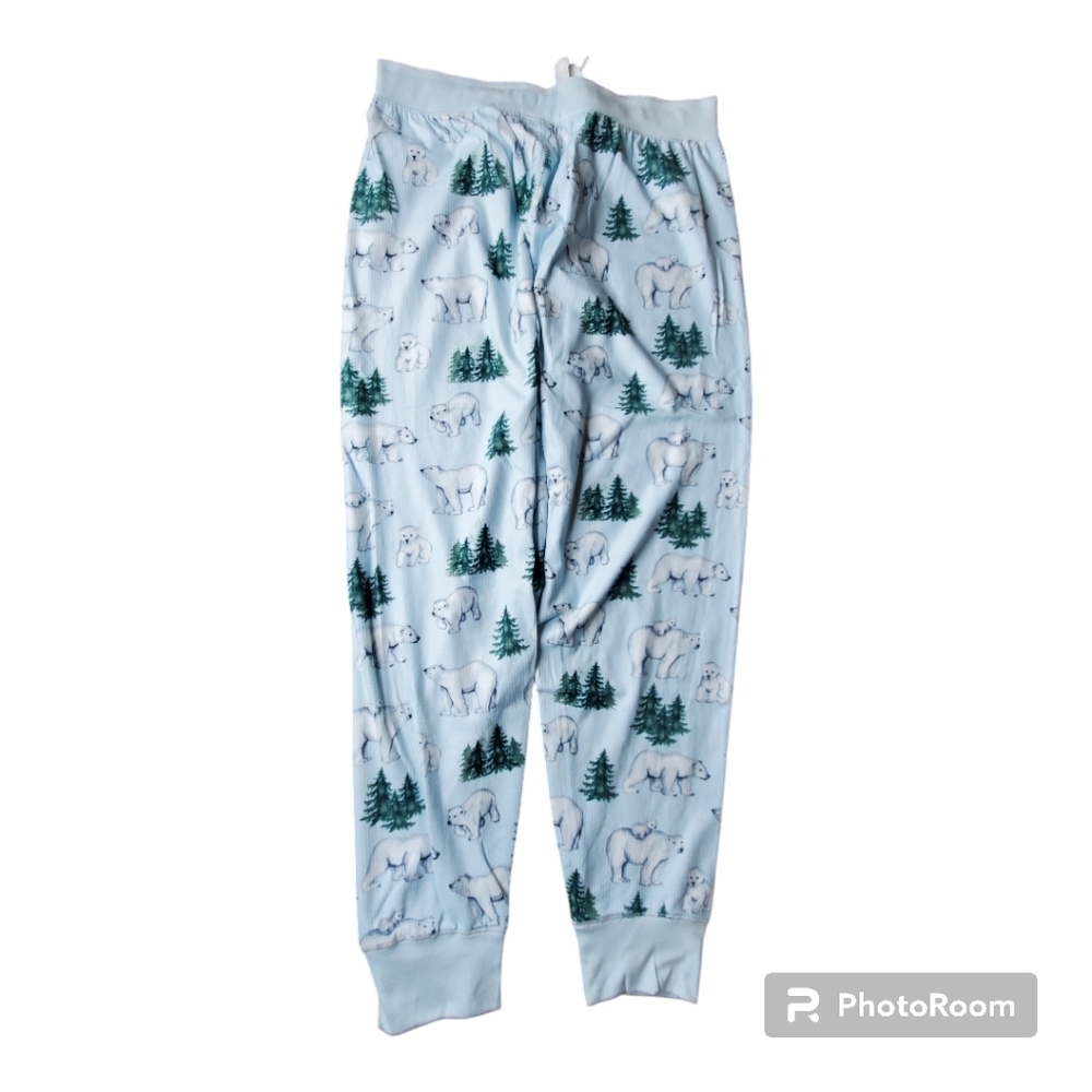 PJ Salvage just chill polar bear loungewear pajama pants ice blue Winter Whimsy - Picture 4 of 7